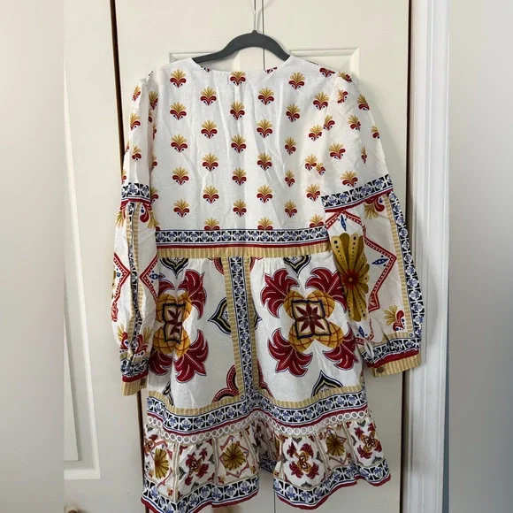FARM Rio White Tunic with Red, Blue & Mustard Trim - Picture 2 of 4